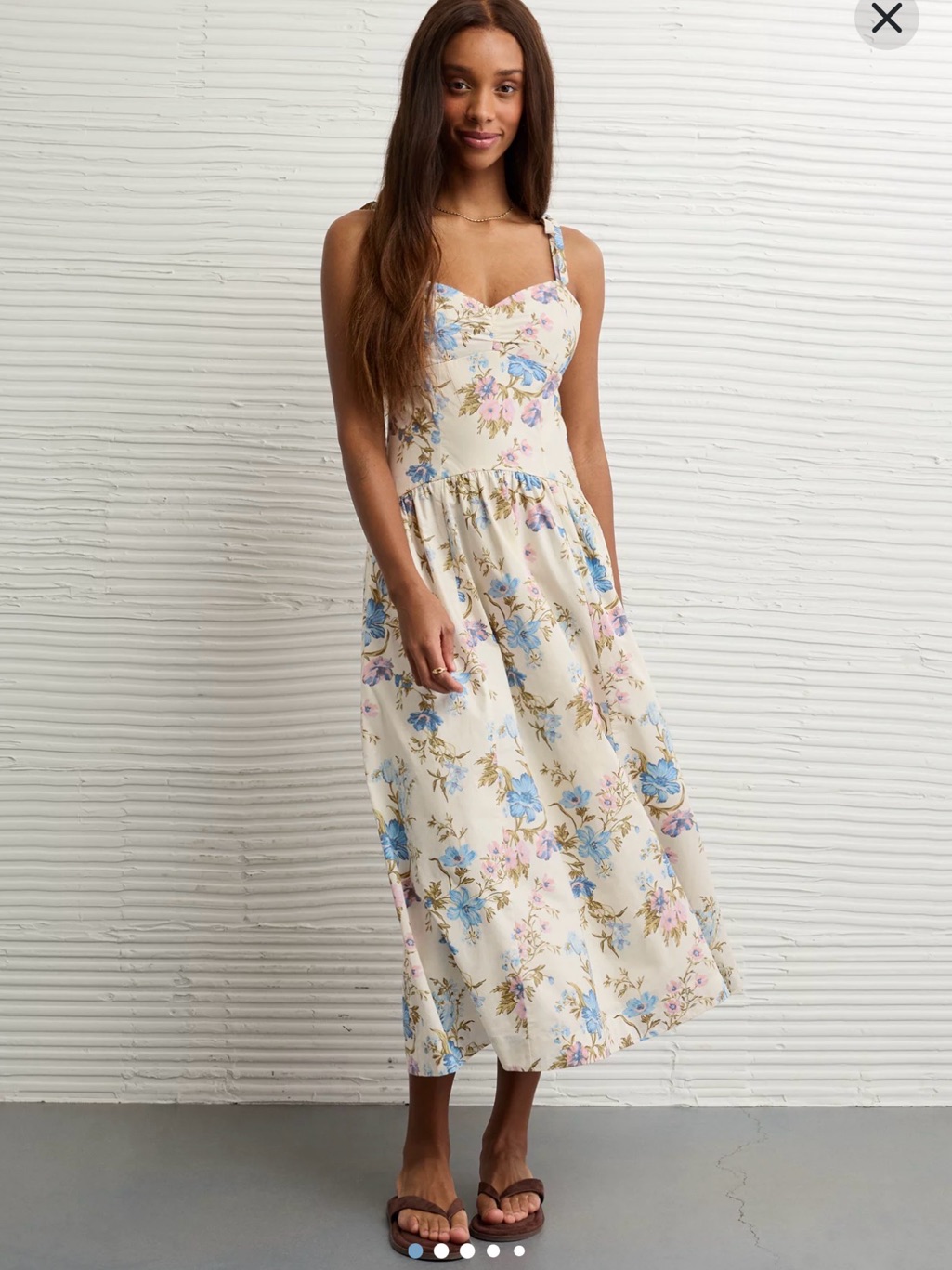 Ae Sweetheart Tie-Strap Midi Dress